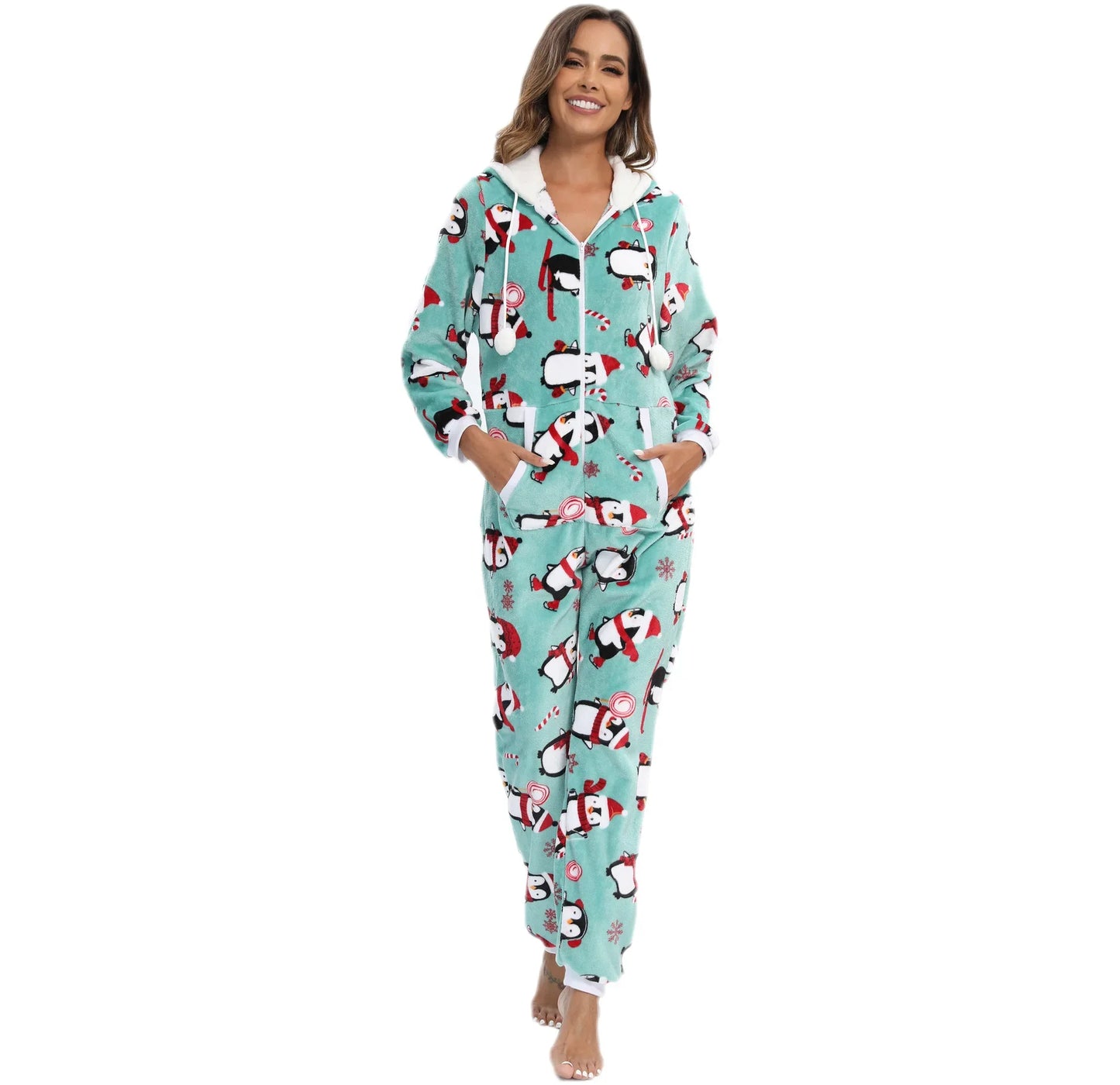 Pyjama combinaison hiver femme noel