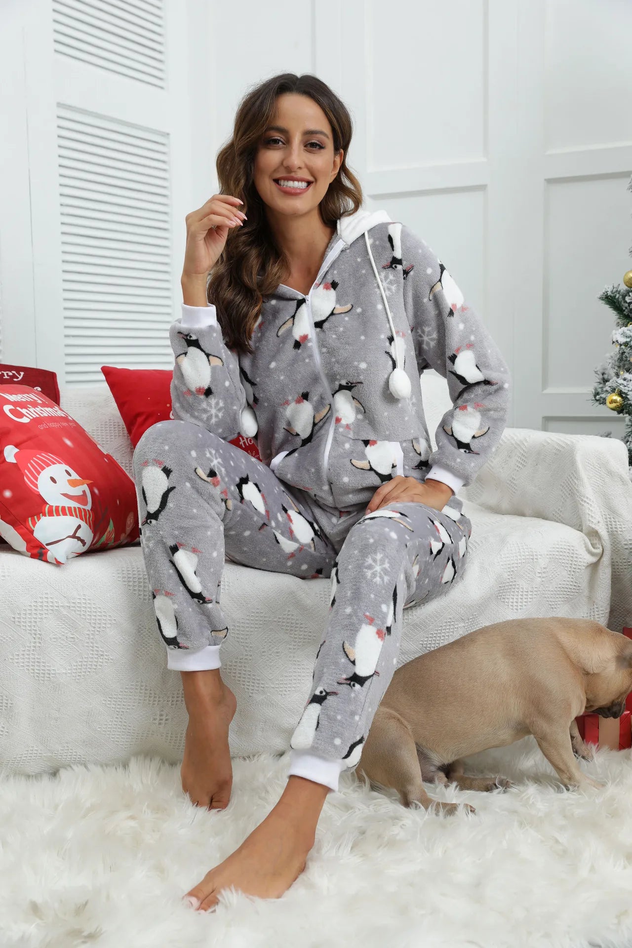 Pyjama combinaison hiver femme noel